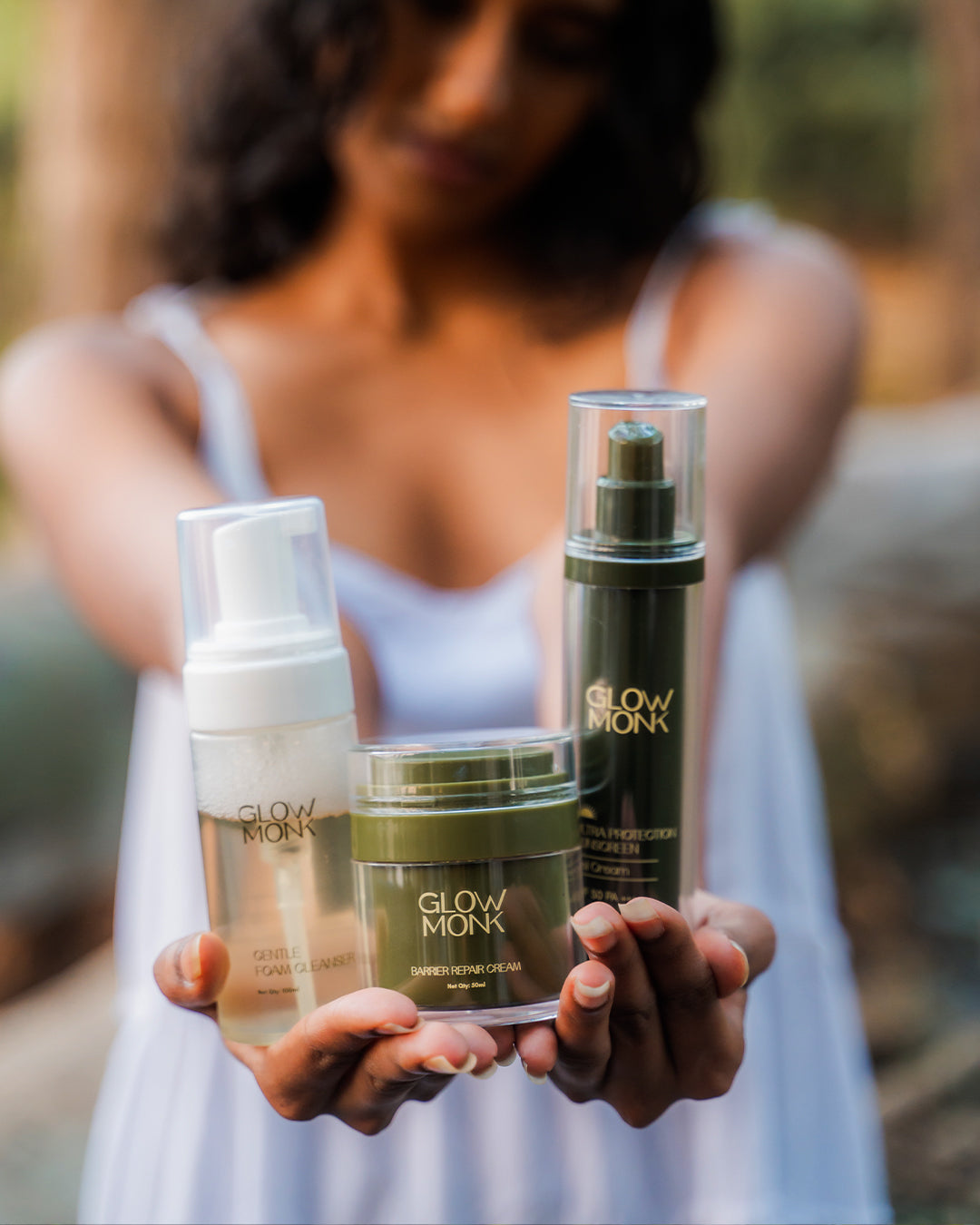 Glowmonk cleanser moisturiser sunscreen